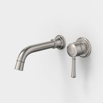 Caroma Riviere Wall Basin/Bath Mixer 175mm, Brushed Nickel