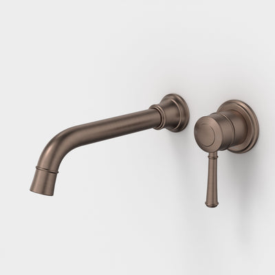 Caroma Riviere Wall Basin/Bath Mixer 210mm, Brushed Bronze