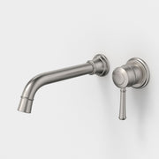 Caroma Riviere Wall Basin/Bath Mixer 210mm, Brushed Nickel