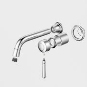 Caroma Riviere Wall Basin/Bath Outlet 175mm - Trim Kit, Chrome
