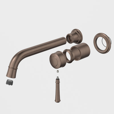 Caroma Riviere Wall Basin/Bath Outlet 210mm - Trim Kit, Brushed Bronze