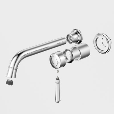 Caroma Riviere Wall Basin/Bath Outlet 210mm - Trim Kit, Chrome