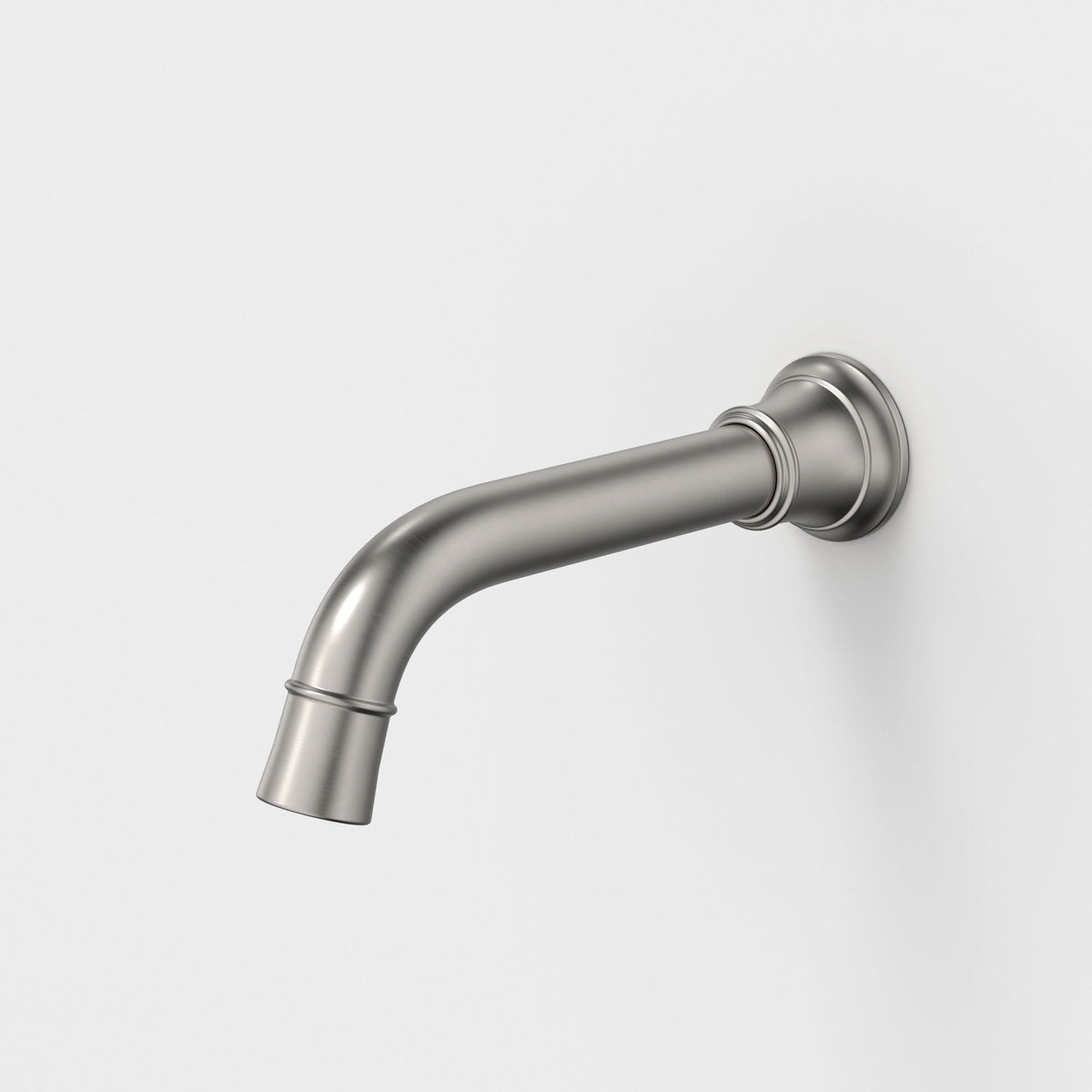 Caroma Riviere Wall Basin/Bath Outlet 175mm, Brushed Nickel
