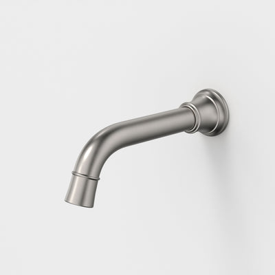 Caroma Riviere Wall Basin/Bath Outlet 175mm, Brushed Nickel