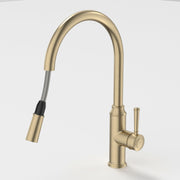 Caroma Riviere Pull Out Sink Mixer, Brushed Brass