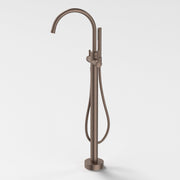 Caroma Riviere Freestanding Bath Filler with Handshower, Brushed Bronze