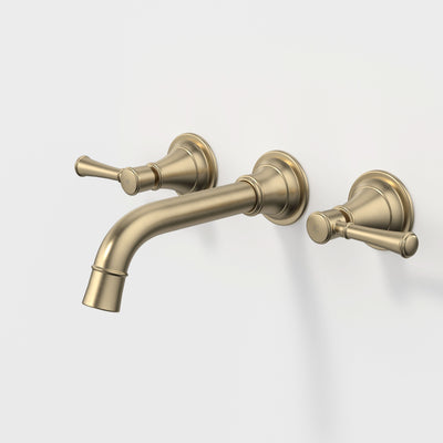 Caroma Riviere Wall Basin/Bath Set 175mm, Brushed Brass