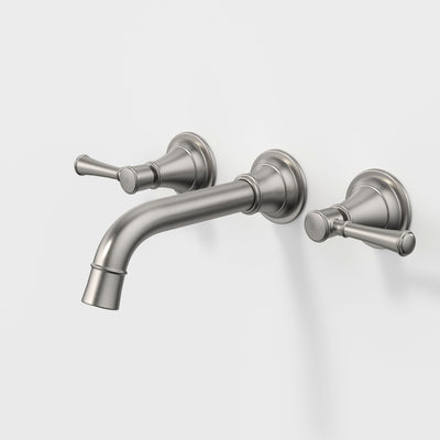 Caroma Riviere Wall Basin/Bath Set 175mm, Brushed Nickel