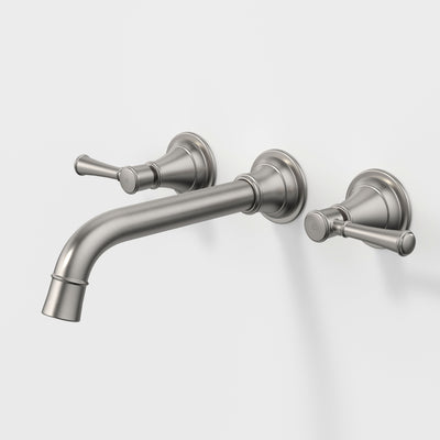 Caroma Riviere Wall Basin/Bath Set 210mm, Brushed Nickel