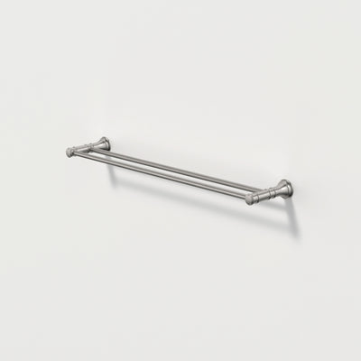 Caroma Riviere Double Towel Rail 600mm, Brushed Nickel
