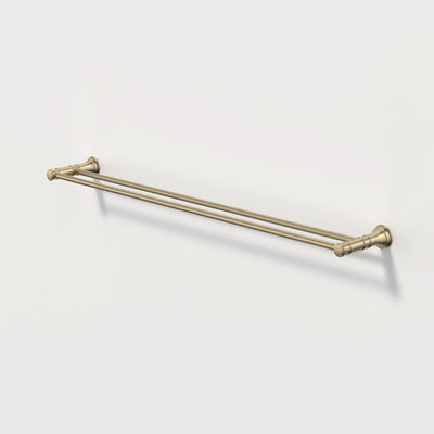 Caroma Riviere Double Towel Rail 800mm, Brushed Brass