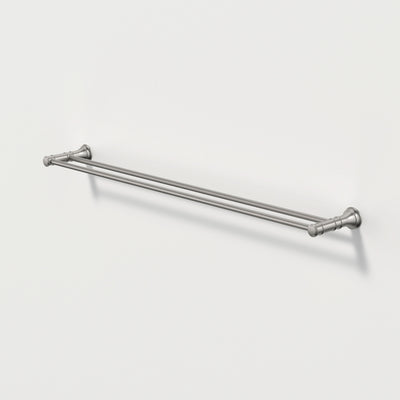 Caroma Riviere Double Towel Rail 800mm, Brushed Nickel