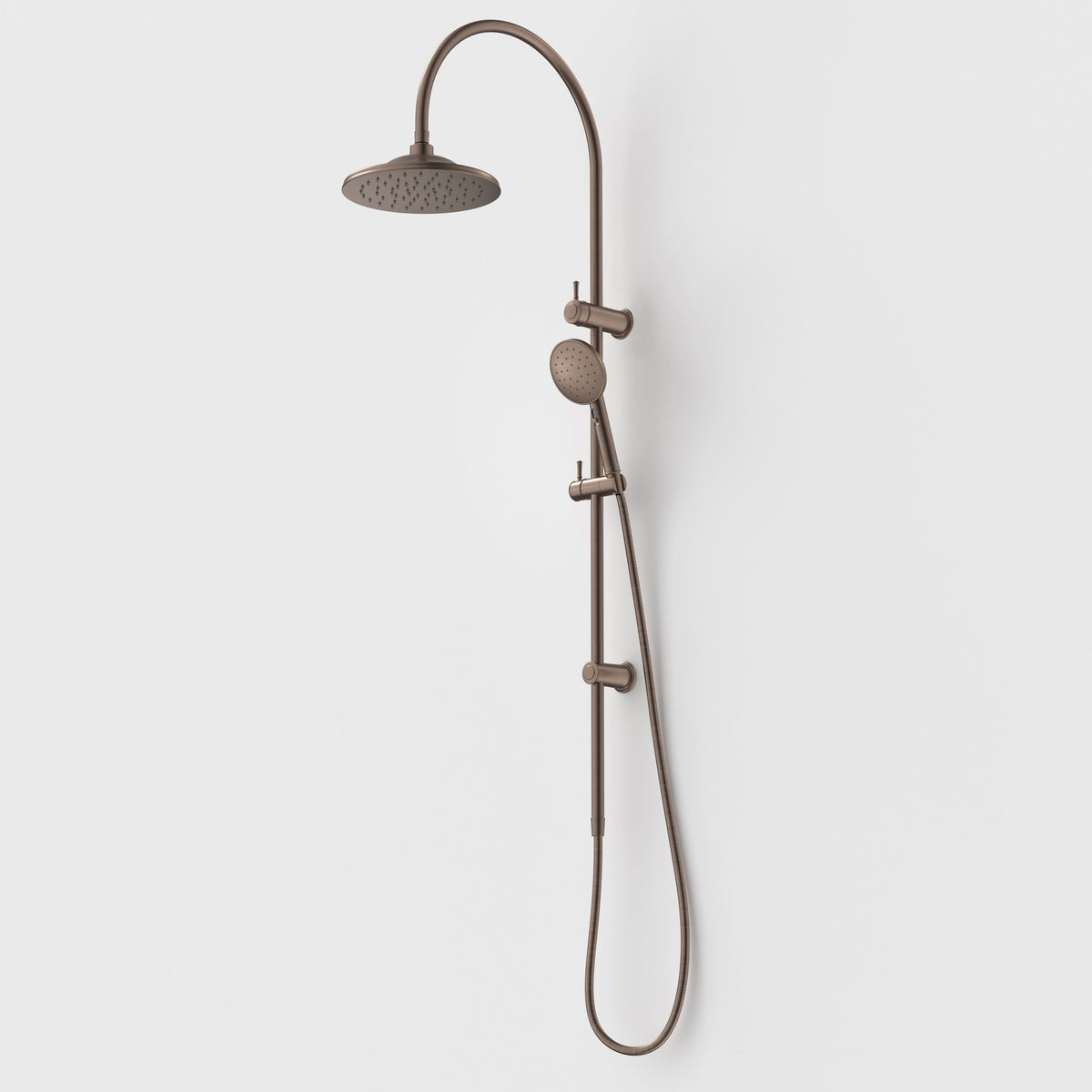 Caroma Riviere Rail Shower with Overhead, Brushed Bronze