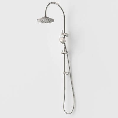 Caroma Riviere Rail Shower with Overhead, Brushed Nickel