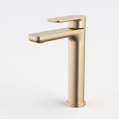 Caroma Luna II Mid Basin Mixer, Brushed Brass
