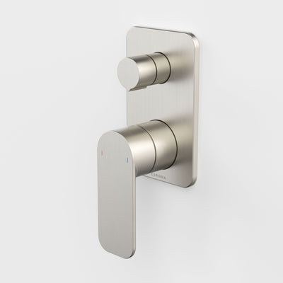 Caroma Luna II EasySwitch Bath/Shower Mixer with Diverter (Complete kit), Brushed Nickel