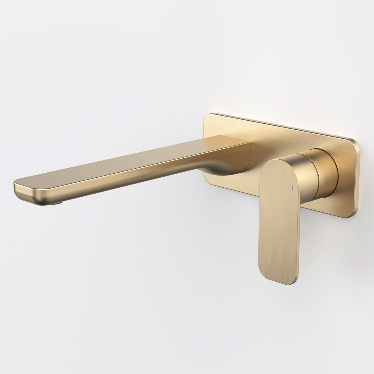 Caroma Luna II EasySwitch Wall Basin/Bath Mixer 220mm (Complete kit), Brushed Brass