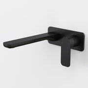 Caroma Luna II EasySwitch Wall Basin/Bath Mixer 220mm (Complete kit), Satin Black