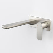 Caroma Luna II EasySwitch Wall Basin/Bath Mixer 220mm (Complete kit), Brushed Nickel