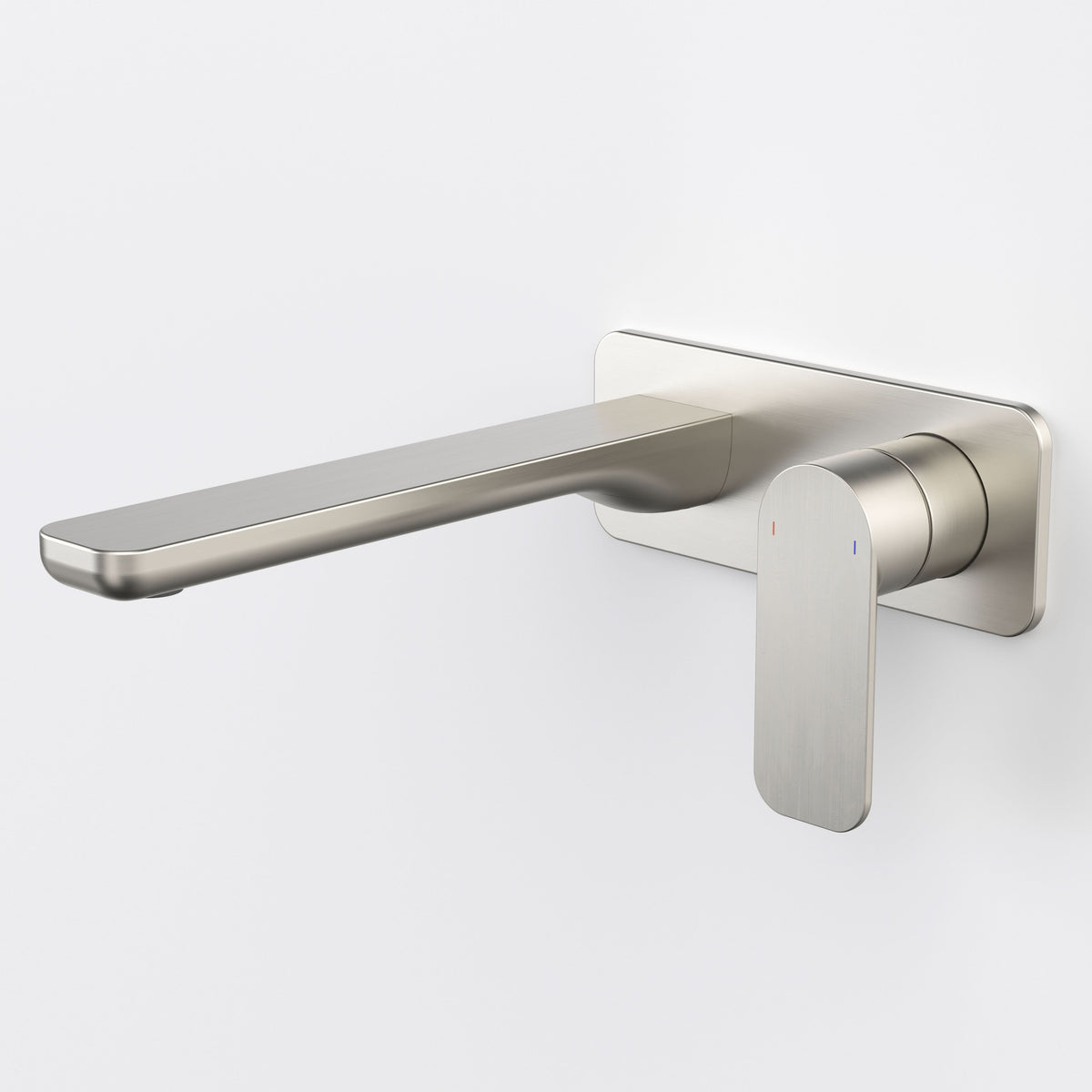 Caroma Luna II EasySwitch Wall Basin/Bath Mixer 220mm (Complete kit), Brushed Nickel