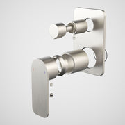 Caroma Luna II EasySwitch Bath/Shower Mixer with Diverter - Trim Kit (In wall body not included), Brushed Nickel