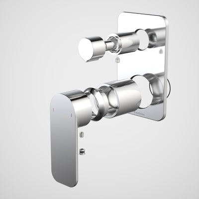 Caroma Luna II EasySwitch Bath/Shower Mixer with Diverter - Trim Kit (In wall body not included), Chrome