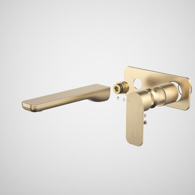 Caroma Luna II Wall Basin/Bath Mixer 180mm - Trim Kit (In wall body not included), Brushed Brass