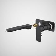 Caroma Luna II Wall Basin/Bath Mixer 180mm - Trim Kit (In wall body not included), Satin Black