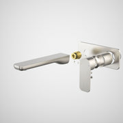 Caroma Luna II Wall Basin/Bath Mixer 180mm - Trim Kit (In wall body not included), Brushed Nickel