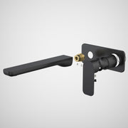 Caroma Luna II EasySwitch Wall Basin/Bath Mixer 220mm - Trim Kit (In wall body not included), Satin Black