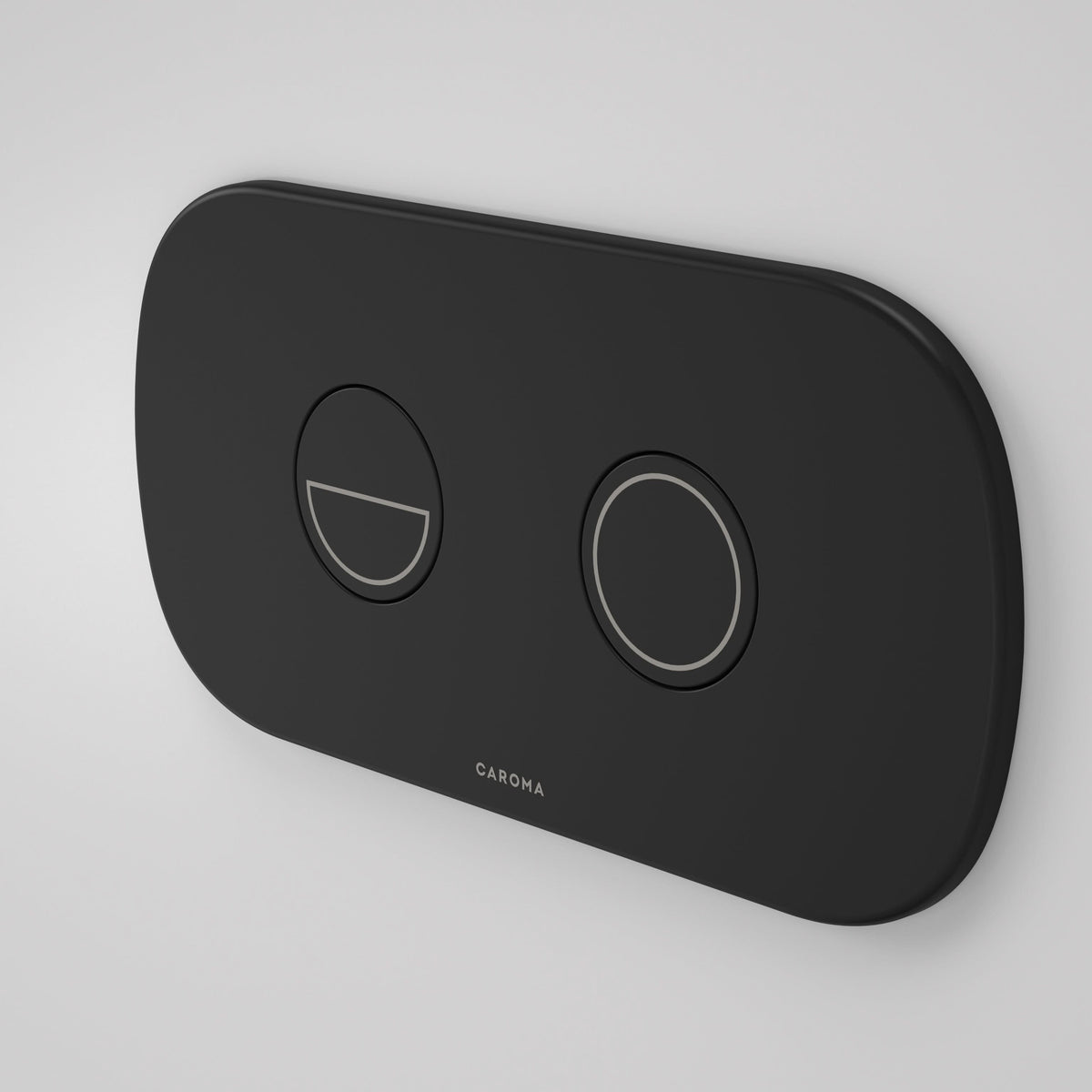 Caroma Contura II Invisi Series II Round DC Dual Flush Button Panel, Matte Black