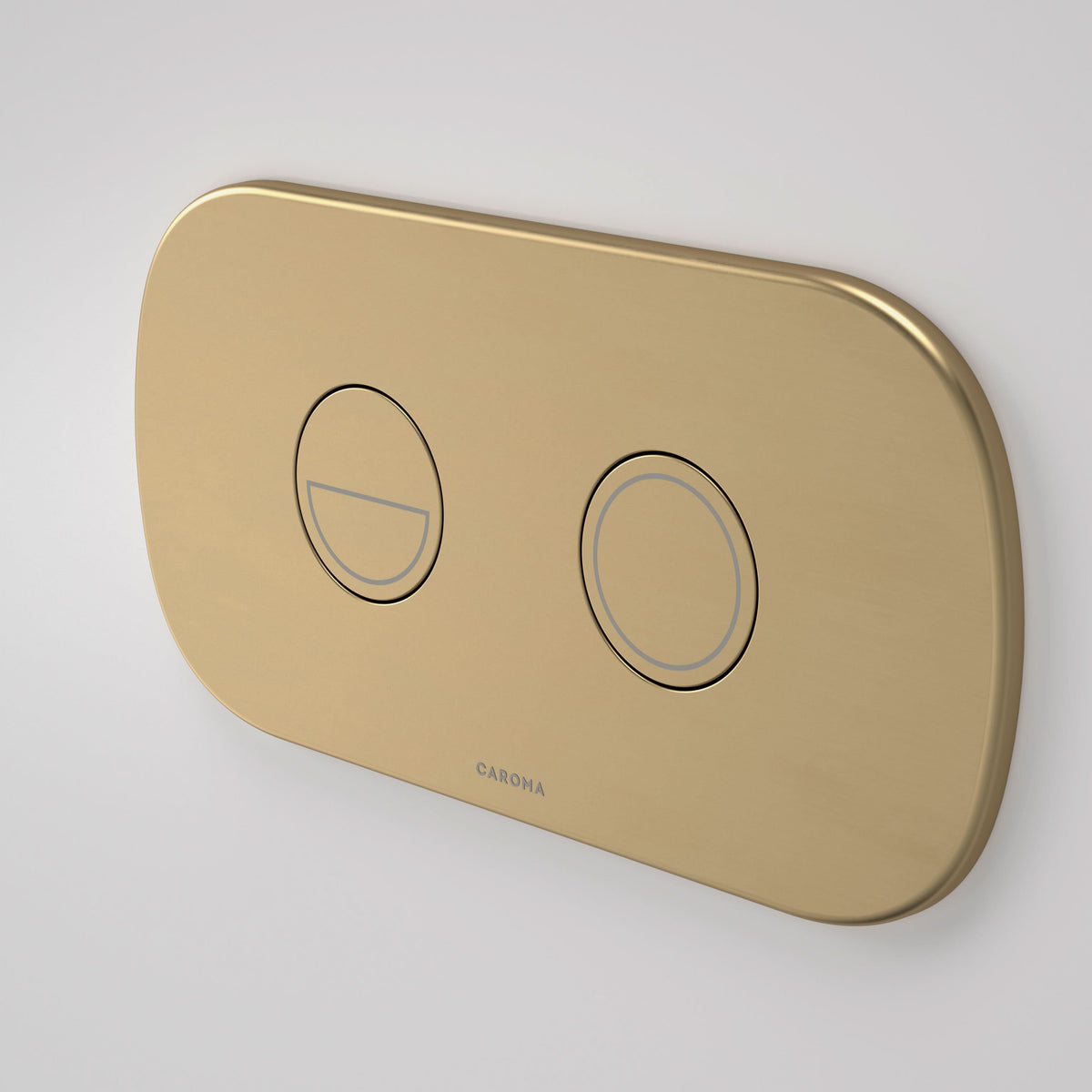Caroma Contura II Invisi Series II Round DC Dual Flush Button Panel, Brushed Brass