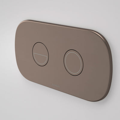 Caroma Contura II Invisi Series II Round DC Dual Flush Button Panel, Brushed Bronze