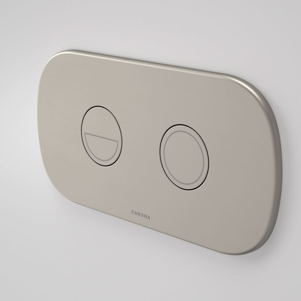 Caroma Contura II Invisi Series II Round DC Dual Flush Button Panel, Brushed Nickel