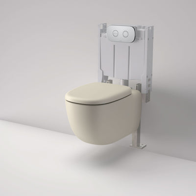 Caroma Contura II Cleanflush Wall Hung Invisi Series II Suite Under Counter, Matte Clay