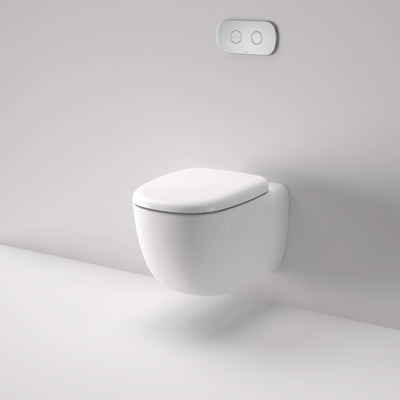 Caroma Contura II Cleanflush Wall Hung Invisi Series II Suite GermGard Structural Brick Wall, White