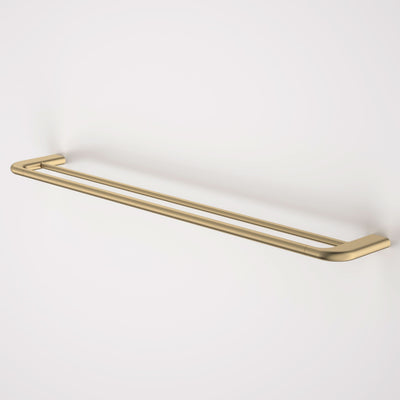 Caroma Contura II 820mm Double Towel Rail, Brushed Brass