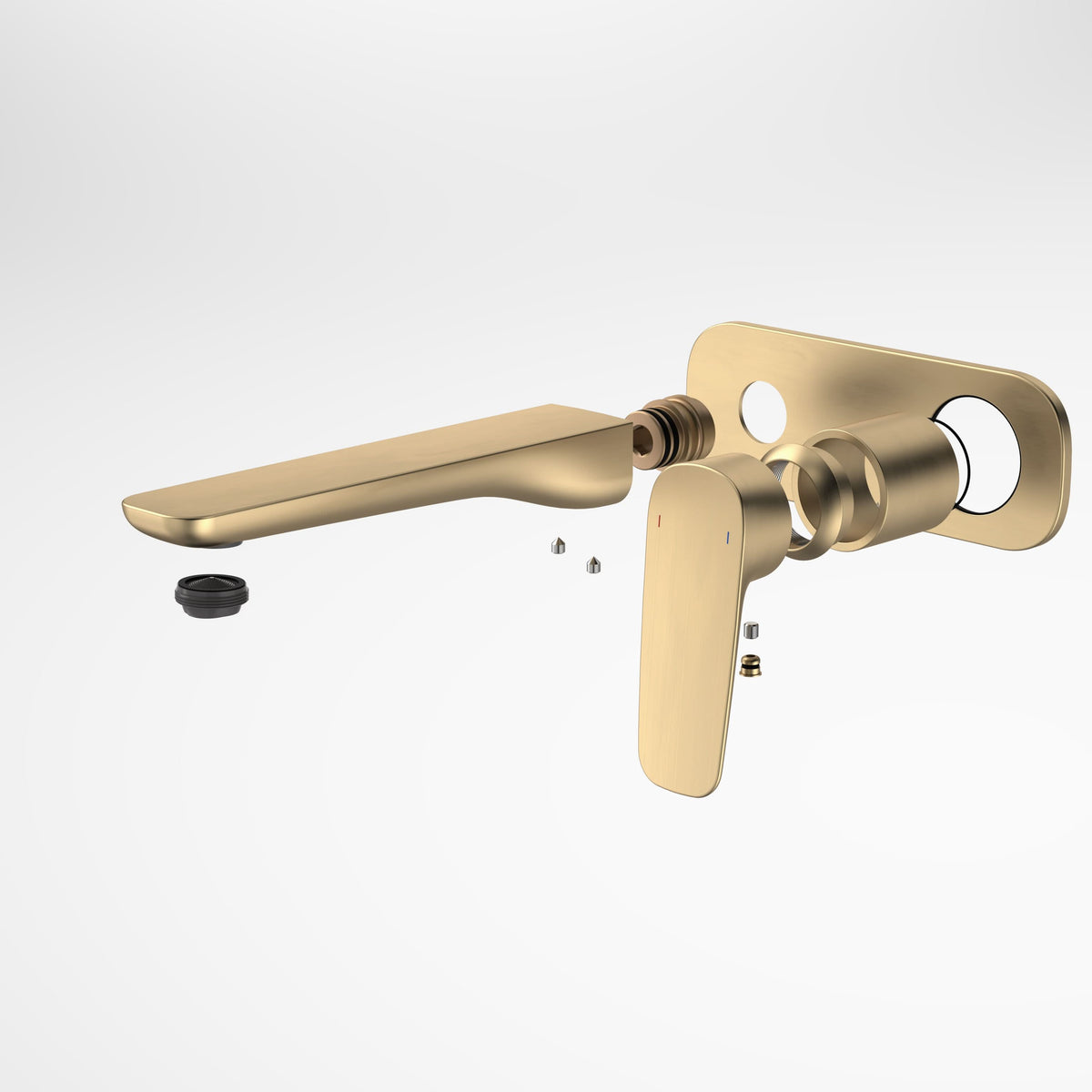 Caroma Contura II Wall Basin/Bath Mixer 180mm - Trim Kit, Brushed Brass