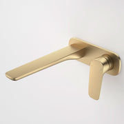 Caroma Contura II Wall Basin/Bath Mixer 220mm, Brushed Brass