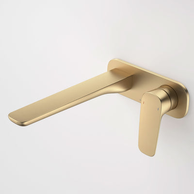 Caroma Contura II Wall Basin/Bath Mixer 220mm, Brushed Brass