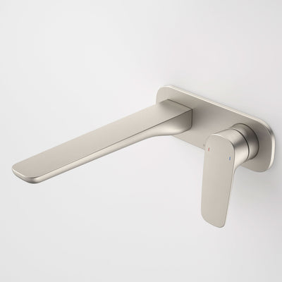 Caroma Contura II Wall Basin/Bath Mixer 220mm, Brushed Nickel