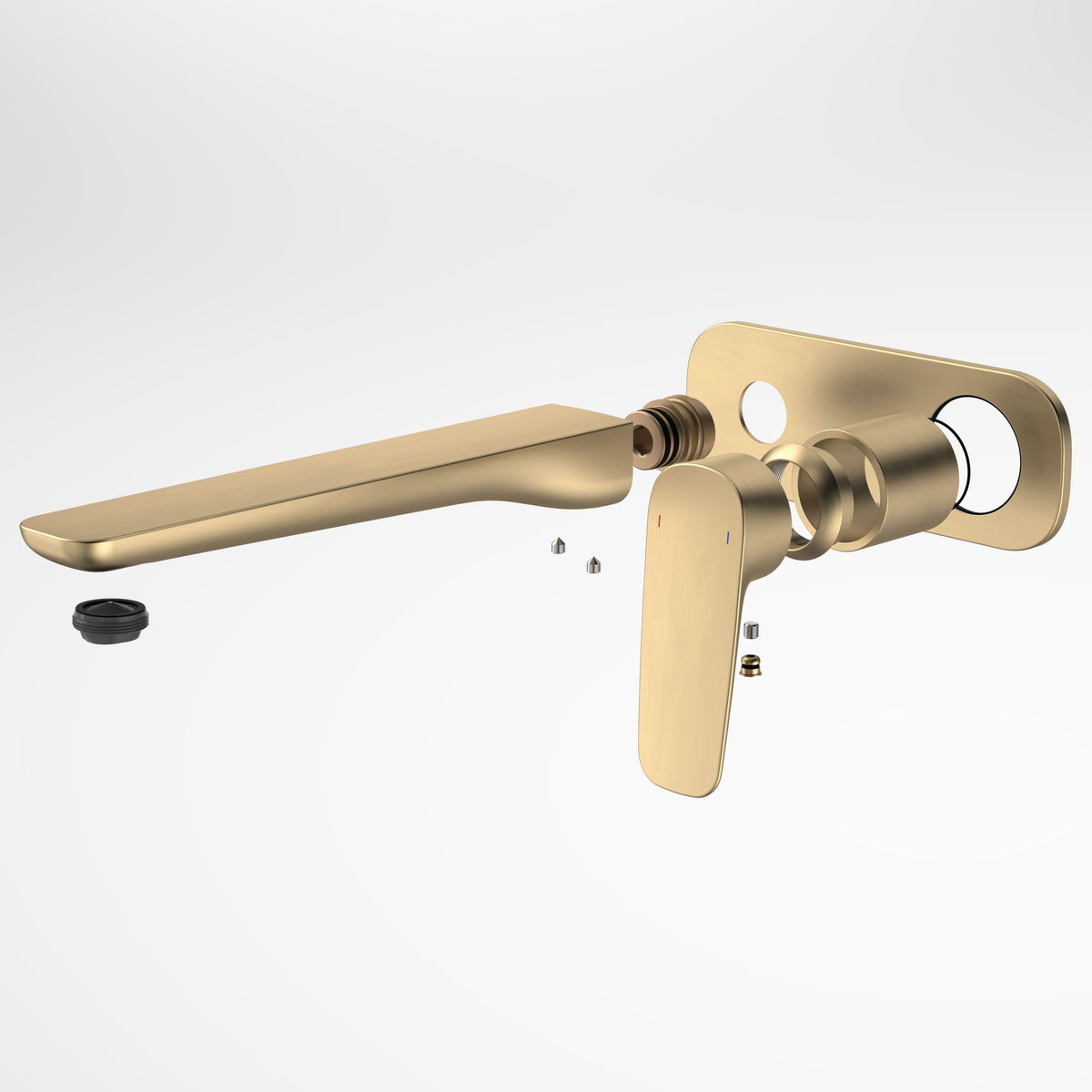 Caroma Contura II Wall Basin/Bath Mixer 220mm - Trim Kit, Brushed Brass