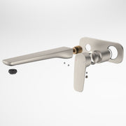 Caroma Contura II Wall Basin/Bath Mixer 220mm - Trim Kit, Brushed Nickel