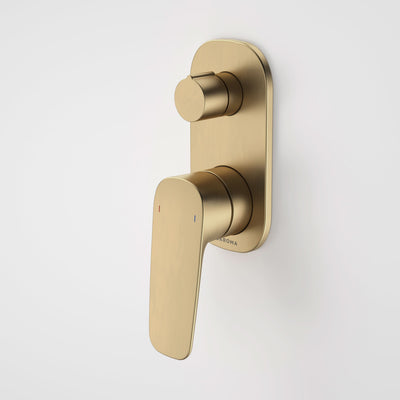 Caroma Contura II Bath/Shower Mixer with Diverter, Brushed Brass