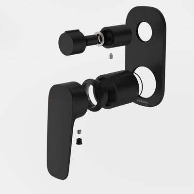 Caroma Contura II Bath/Shower Mixer with Diverter - Trim Kit, Matte Black