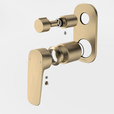 Caroma Contura II Bath/Shower Mixer with Diverter - Trim Kit, Brushed Brass