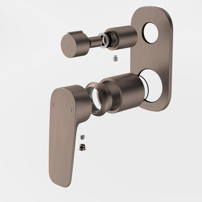 Caroma Contura II Bath/Shower Mixer with Diverter - Trim Kit, Brushed Bronze