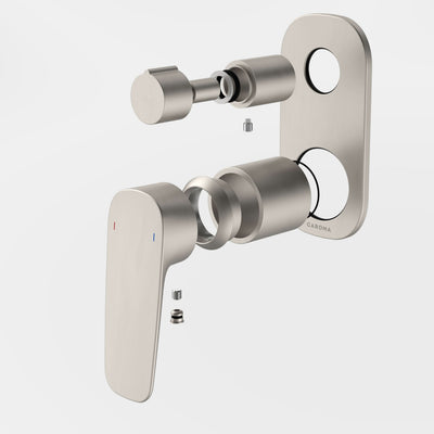 Caroma Contura II Bath/Shower Mixer with Diverter - Trim Kit, Brushed Nickel