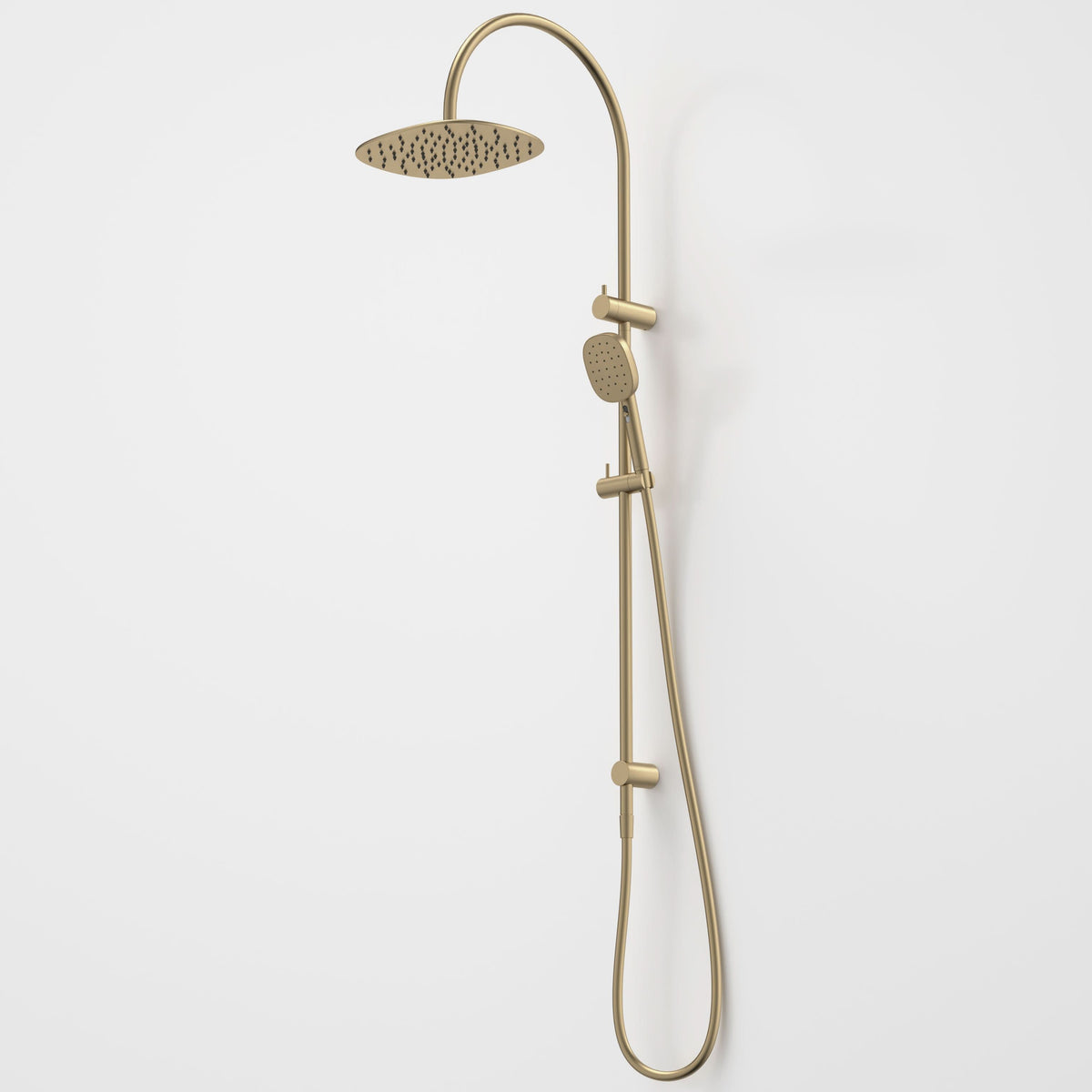 Caroma Contura II Rail Shower with Overhead, Brushed Brass