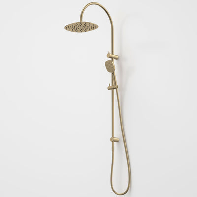 Caroma Contura II Rail Shower with Overhead, Brushed Brass